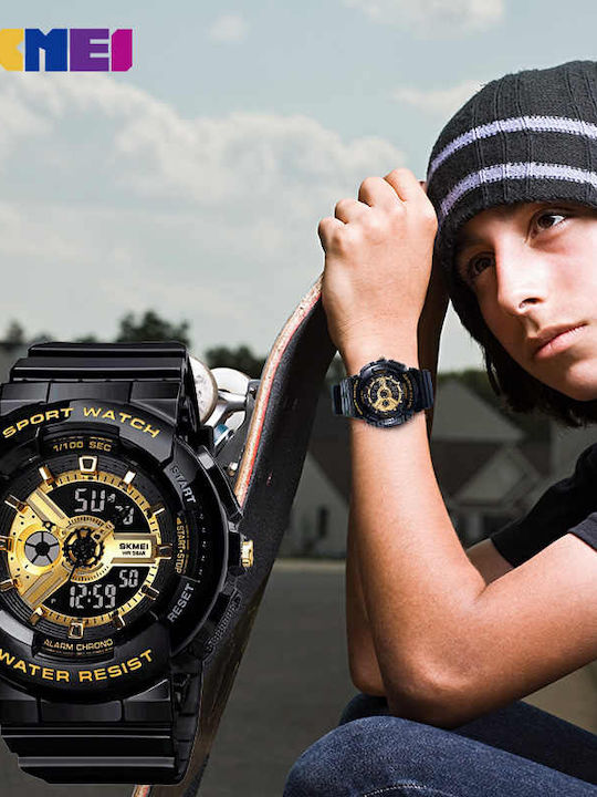 Skmei Sport Ceas Digital Pentru Copii 44mm Gri Cu Brățară Din Metal