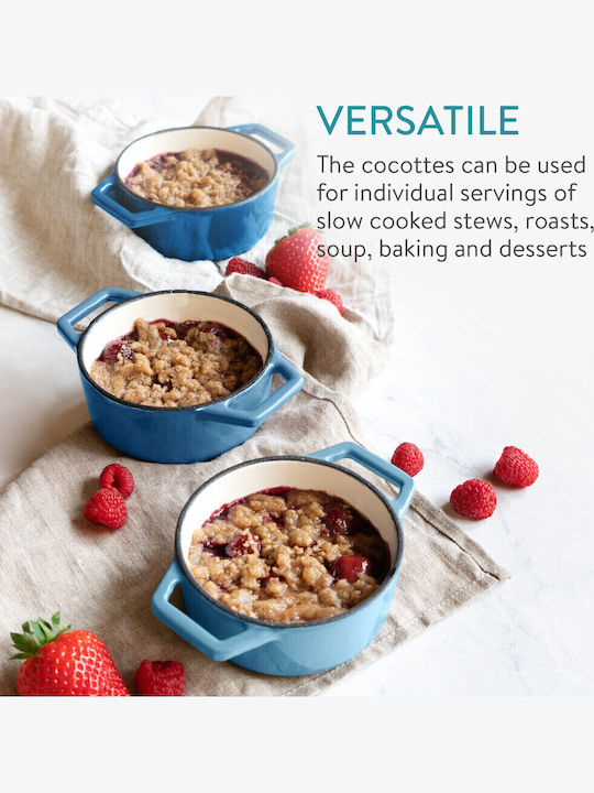 Navaris Pots Set of Cast Iron with No Coating 4pcs
