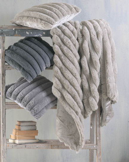 Rythmos Decorative Pillow Case Trinity Fur Dark Gray 40x40cm