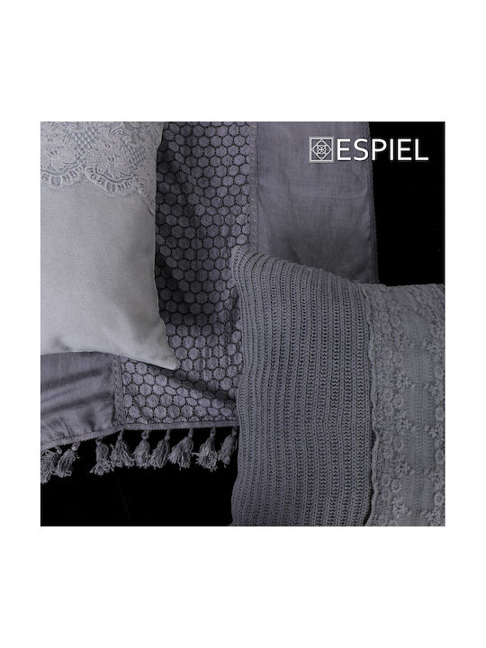 Espiel Μαξιλάρι Καναπέ από 100% Βαμβάκι Γκρι 45x45εκ.