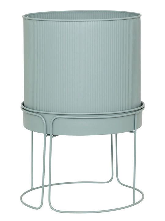 Atmosphera Veraman Metal Turquoise Plant Pots with Stand 30x30x44.3cm Set of 2