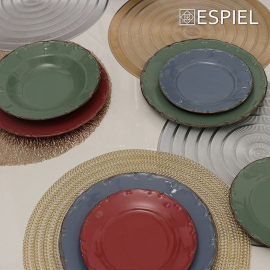 Espiel Platzdeckchen Rund Kunststoff Gold 38cm PUL408 1Stück