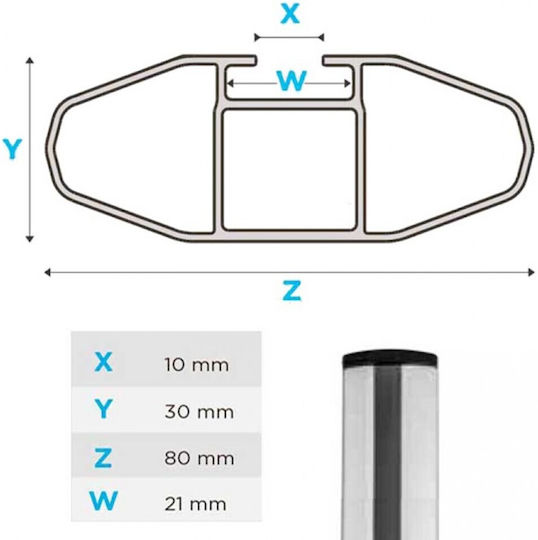 Menabo Car Roof Bars Aluminum Lince XL 135cm for Volkswagen Touareg 5D 2018 for Cars with Factory Bars Set with Roof Rack Legs Silver