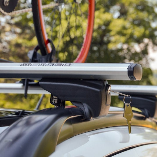 Menabo Aluminum Roof Bars Lince XL 135cm for Peugeot 5008 5D 2021 for Cars with Factory Roof Bars Set with Roof Rack Legs Silver