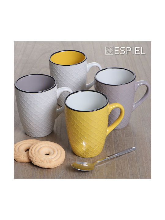 Espiel Cookie Delight Jumbo Κούπα Κεραμική Κρεμ-Κίτρινη 560ml 6τμχ