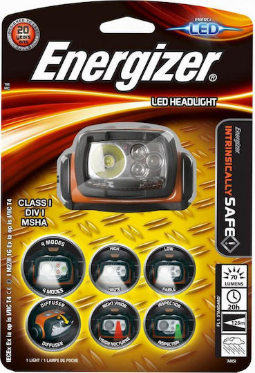 Energizer Headlamp LED with Maximum Brightness 75lm ATEX Orange