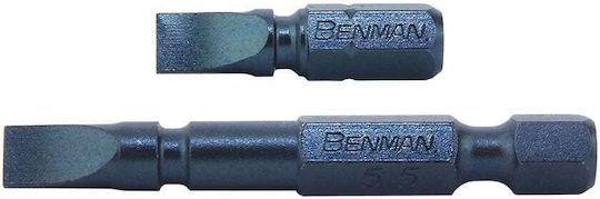Benman Straight Bit V5 Steel 0.5x4.0x25mm Set 15 Screwdriver Bits Straight
