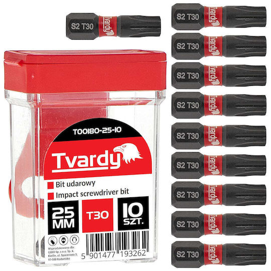 Tvardy Т30 25мм S2 Винтовертен Бит – Кутия 10 100 1200