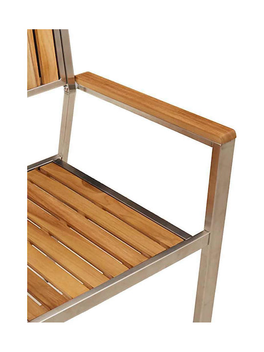 Outdoor-Stuhl Hölzernes Silver 2Stück 56x62x87εκ.