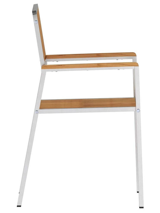 Outdoor-Stuhl Hölzernes Silver 2Stück 56x62x87εκ.