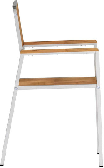 Outdoor Chair Wooden Silver 2pcs 56x62x87cm