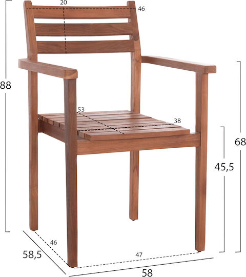 Gartenstühle Kempo Natürliche 2Stücke 58x58x88cm Gartenstühle Kempo Natürliche 2Stücke 58x58x88cm