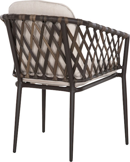 Outdoor Armchair Aluminum Bolly CAFE-BEZ with Cushion 4pcs 45x25x86cm