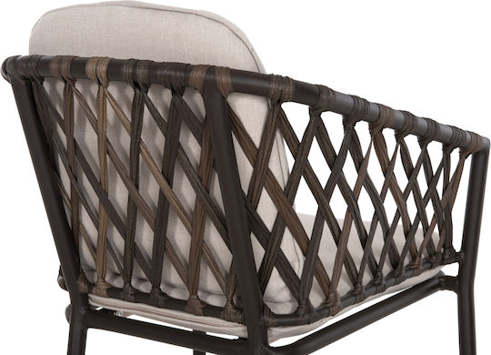 Outdoor Armchair Aluminum Bolly CAFE-BEZ with Cushion 4pcs 45x25x86cm