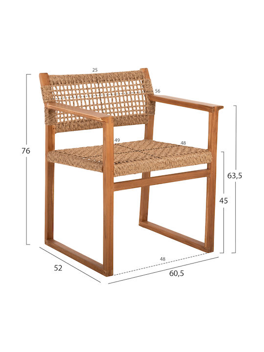 Fotoliu de exterior Lemn TEAK 61x53x76cm