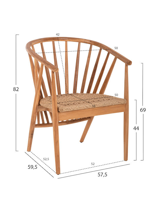 Fotoliu de exterior Lemn TEAK 60x63x82cm