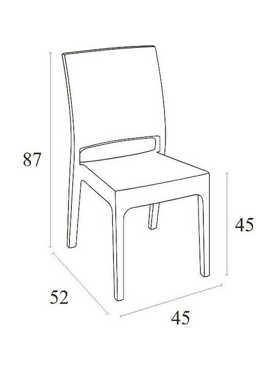 Outdoor Chair Polypropylene Florida Dark Grey 45x52x87cm