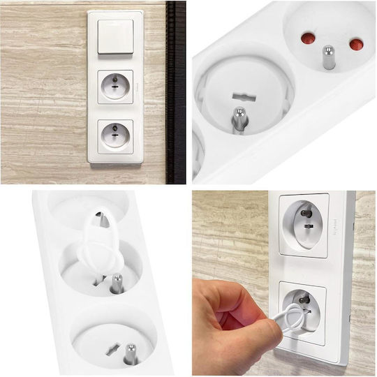 Capac de protecție pentru priză Montaj simplu din Plastic în Culoare Alb 12buc