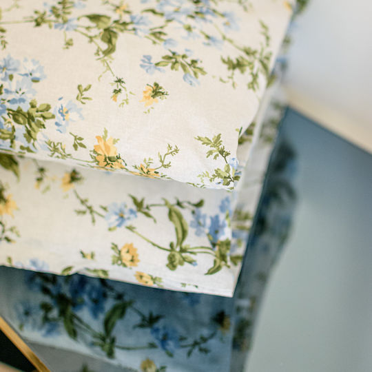 My Home Luxury Sheet Set with 2 Pillowcases Super-Double with Elastic 160x200cm. Multicolour 3pcs
