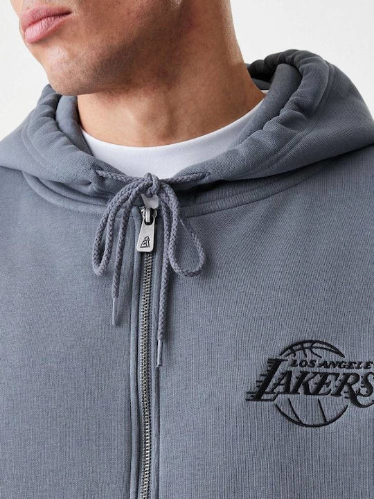 Men's Fleece Jacket with Gray Hood