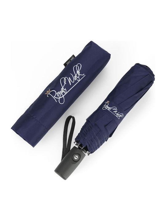 Royal Walk Rezistent la vânt Automat Umbrelă de ploaie Compact Albastru marin