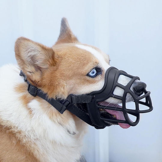 Silicone Dog Muzzle 12-20kg Size 30-34cm Black