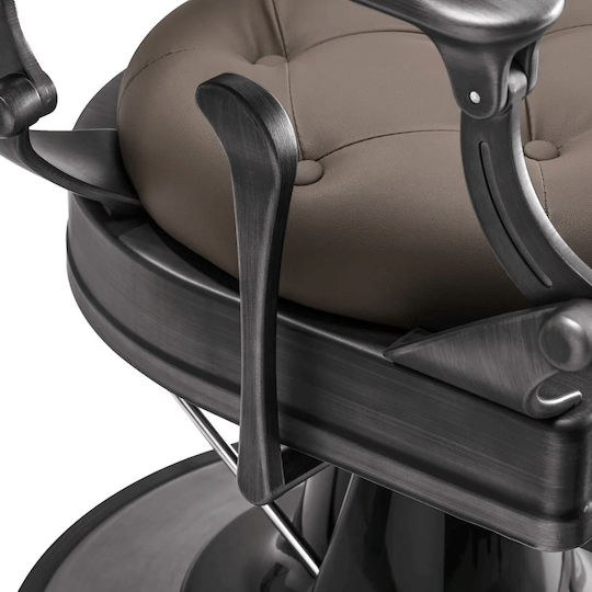 Barber Equipment Стол За Бръснар Кафяв С Регулируема Височина И Хидравличен Механизъм За Повдигане