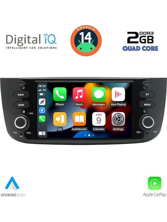 Digital IQ Car Audio System for Fiat Grande Punto 2007-2017 (Bluetooth/USB/AUX/WiFi/GPS/Apple-Carplay/Android-Auto) with Touch Screen 7"
