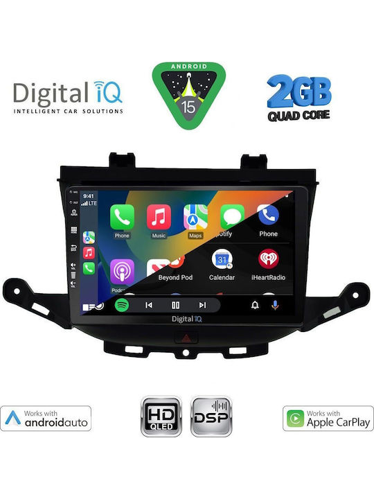 Digital IQ Car Audio System for Opel Astra 2015-2022 (Bluetooth/USB/WiFi/GPS/Apple-Carplay/Android-Auto) with Touch Screen 9"