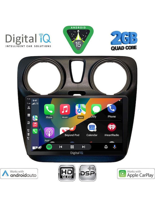 Digital IQ Car Audio System for Dacia Dokker 2012-2022 (Bluetooth/USB/WiFi/GPS/Apple-Carplay/Android-Auto) with Touch Screen 9"
