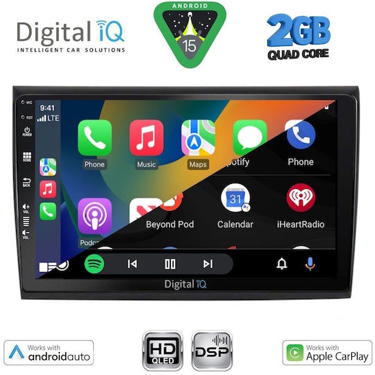 Digital IQ Ηχοσύστημα Αυτοκινήτου για Fiat Bravo 2007-2019 (Bluetooth/USB/WiFi/GPS/Apple-Carplay/Android-Auto) με Οθόνη Αφής 9"