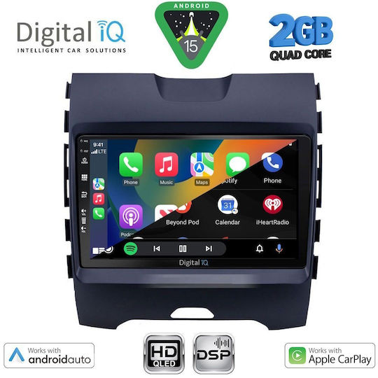 Digital IQ Ηχοσύστημα Αυτοκινήτου για Ford Edge 2015-2023 (Bluetooth/USB/WiFi/GPS/Apple-Carplay/Android-Auto) με Οθόνη Αφής 9"