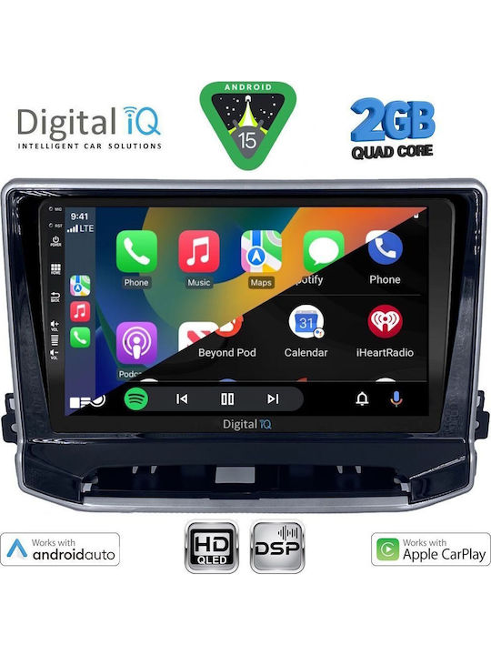 Digital IQ Auto-Audiosystem für Jeep Kompass 2022 (Bluetooth/USB/WiFi/GPS/Apple-Carplay/Android-Auto) mit Touchscreen 10"