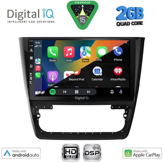 Digital IQ Car Audio System for Skoda Yeti 2014-2018 (Bluetooth/USB/WiFi/GPS/Apple-Carplay/Android-Auto) with Touch Screen 10"