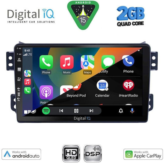 Digital IQ Car Audio System for Opel Agila Suzuki Splash 2008-2018 (Bluetooth/USB/WiFi/GPS/Apple-Carplay/Android-Auto) with Touch Screen 9"