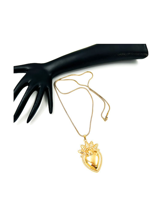 Irene Vilou Necklace with design Heart from Gold Plated Steel