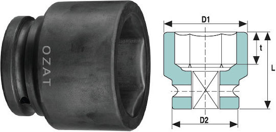 2.1/2'' 6-point Short Impact Socket 145