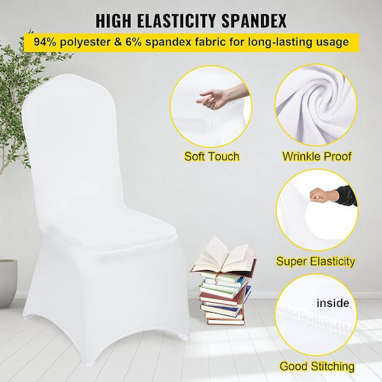 Husă Elastică Scaun Alb 6buc