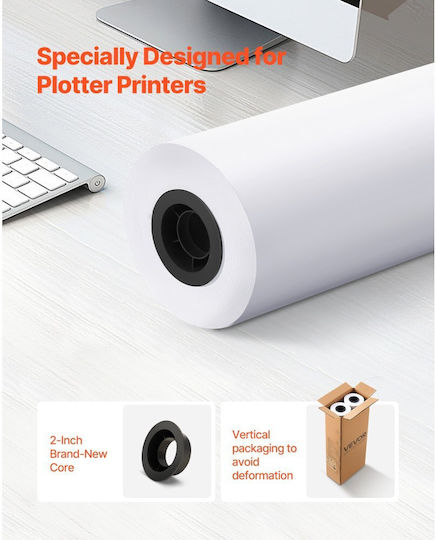 Vevor Plotter Paper Roll 609.6mm x 91.4m 80gr/m² KFDYZ2INCH2455JZ3001V0