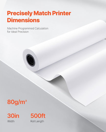 Vevor Plotter Paper Roll 762mm x 152.4m 80gr/m² KFDYZ3INCH306THZW001V0