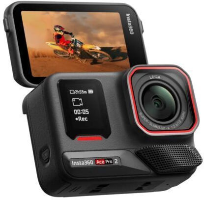 Insta360 Ace Pro 2 Action Camera 8K Underwater Flash Print Bundle with 2.4" Touch Screen and Wi-Fi Black
