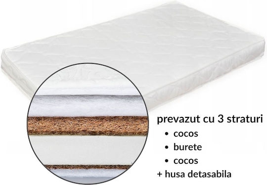 Kidizi Ortopedic Saltea Pentru Patut cu Nucă de cocos 60cmx120cmx12cm