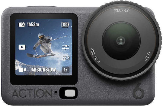 DJI Osmo Action 6 50GB Action Camera 4K Ultra HD Adventure Combo με Οθόνη Αφής 2.5" και Wi-Fi Μαύρη