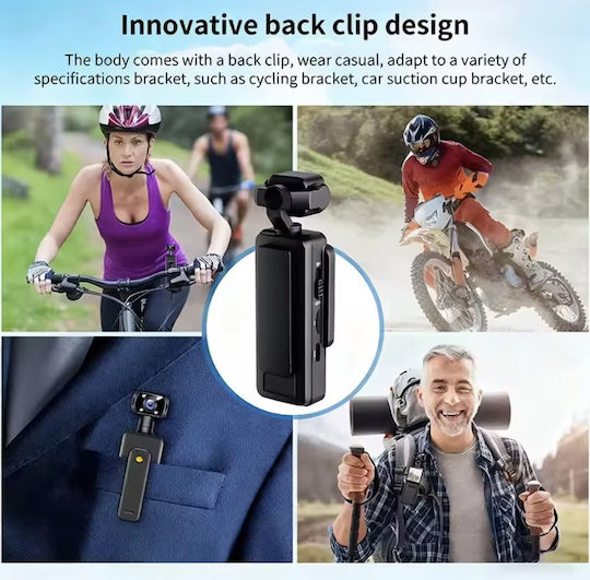 RS438193 Action Camera Full HD (1080p) Λήψης 360° με Οθόνη 1.31" και Wi-Fi Μαύρη