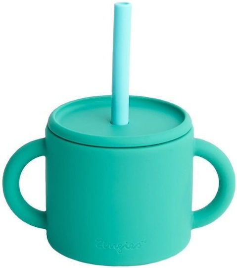 Zingies Baby Cup with Handles and Straw made of Silicone Pink 180ml