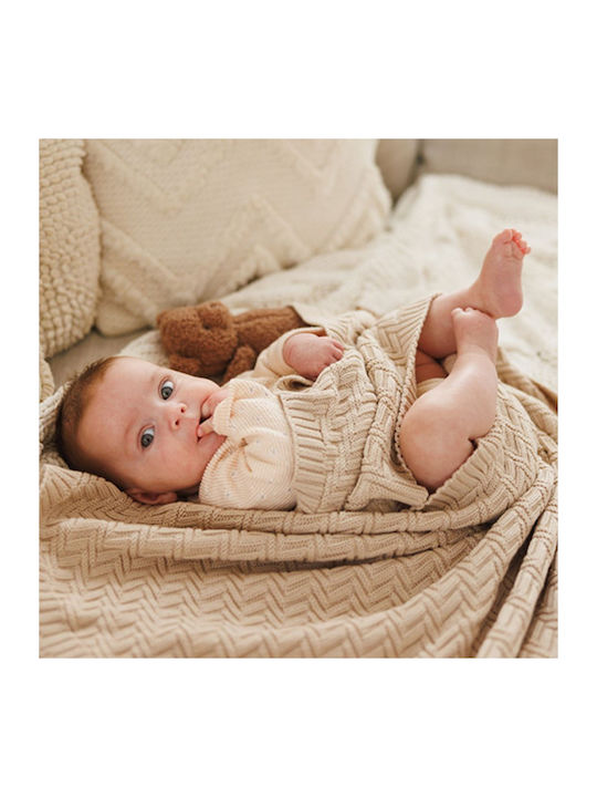 Babyono Blanket Nursery Swaddling Blankets Knitted Beige 75x100cm