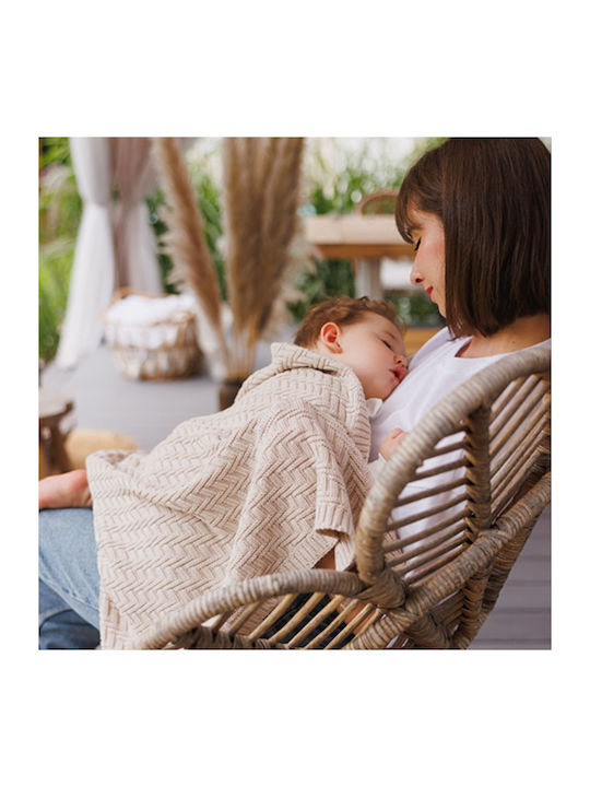 Babyono Blanket Nursery Swaddling Blankets Knitted Beige 75x100cm