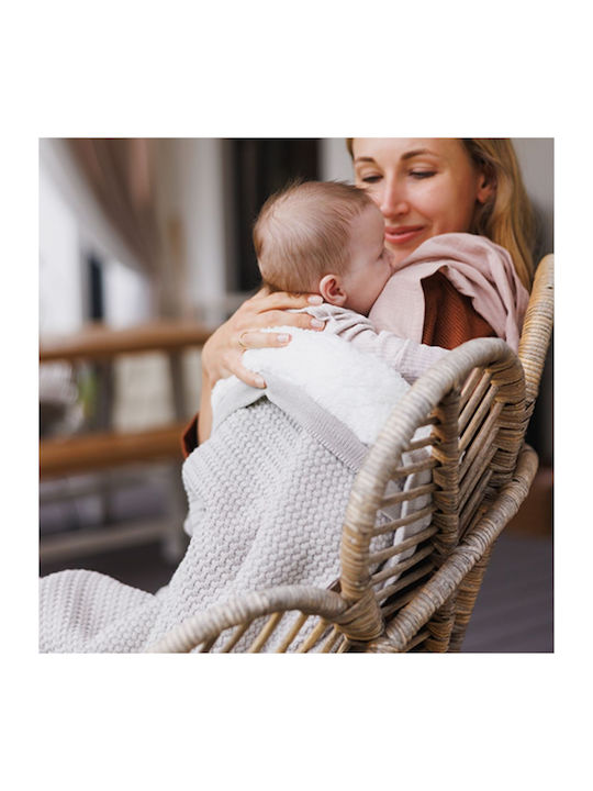 Babyono Κουβέρτα Αγκαλιάς & Λίκνου Βαμβακερή Γκρι 75x100εκ.