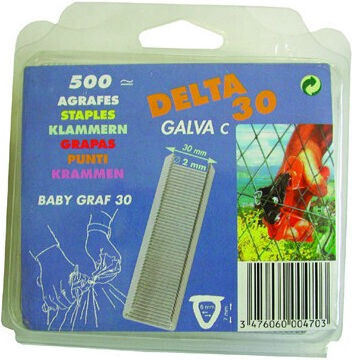 Galvanisierte Heftklammern A 500 Stück Delta 30 Größe 30 Mm Edma 047101