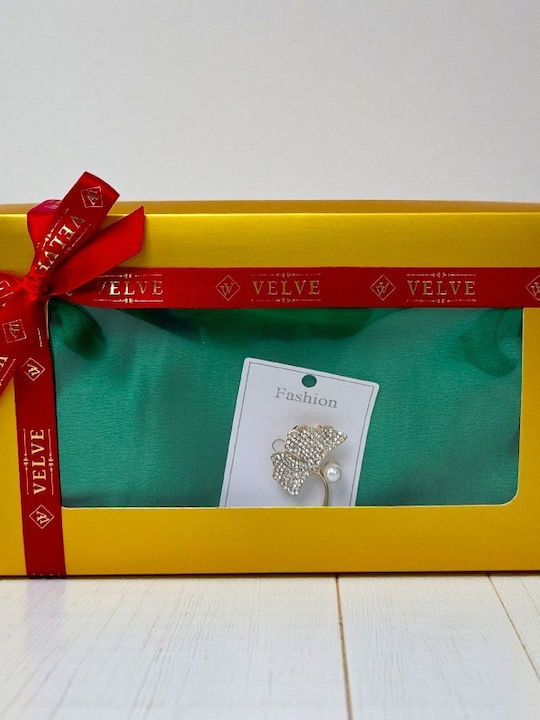Velve Fular de damă din mătase Verde